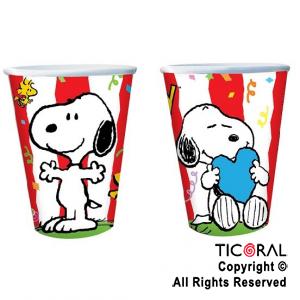 SNOOPY VASO POLIPAPEL X 8 UNIDADES